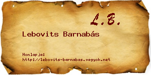 Lebovits Barnabás névjegykártya