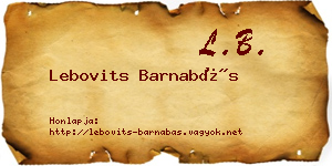 Lebovits Barnabás névjegykártya
