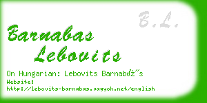 barnabas lebovits business card